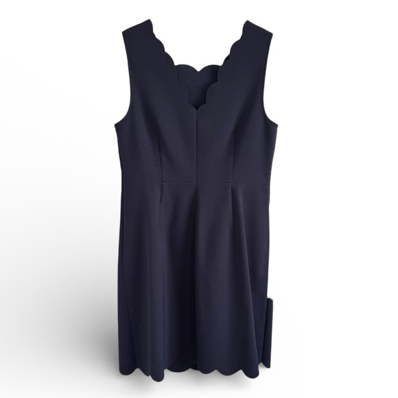 J.CREW SCALLOPED BLUE BUSINESS CASUAL EASTER CHURCH DATE NIGHT DRESS SZ 10 - Picture 5 of 6